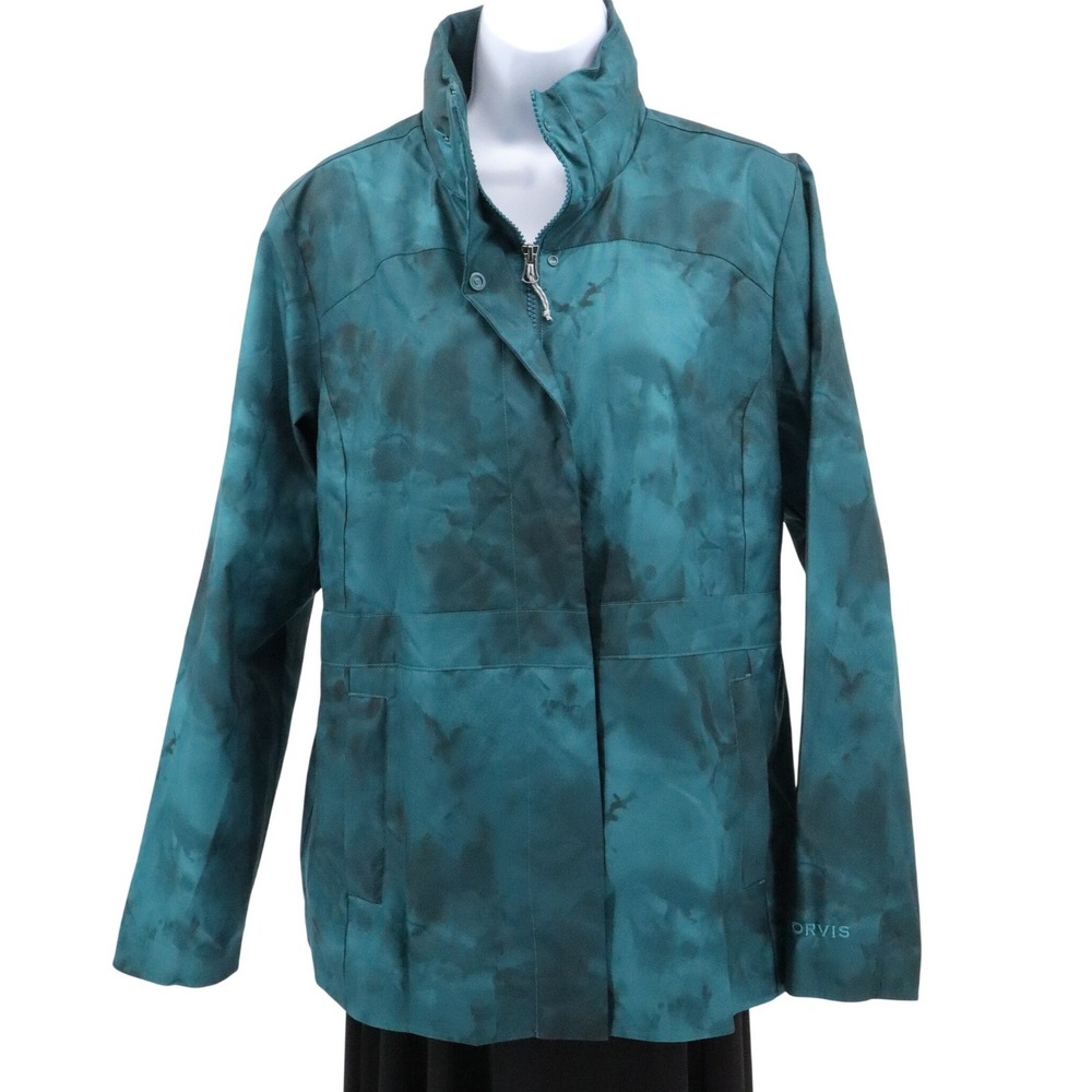 NWT Orvis Outbound Pack & Go Jacket S Water Resistant Teal Green Travel Hooded